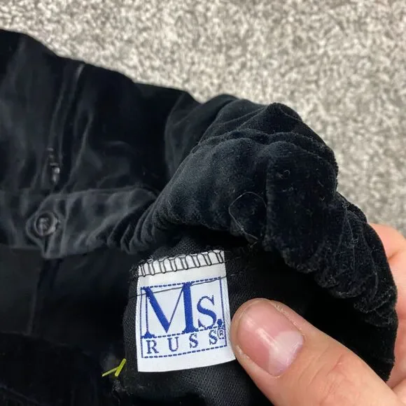 Vintage ‎ Velvet Skirt womens XL  Black witchy y2k  Minimalist goth zip - Picture 6 of 12